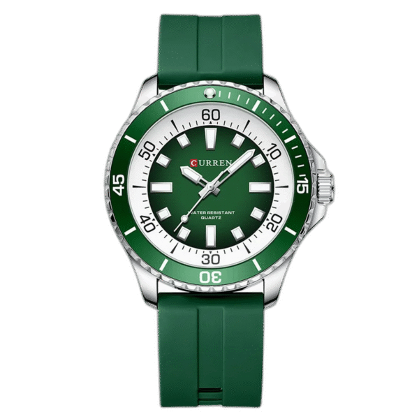 Relógio masculino Tempuss Marlin Verde Explorer com pulseira verde e mostrador verde, vista frontal