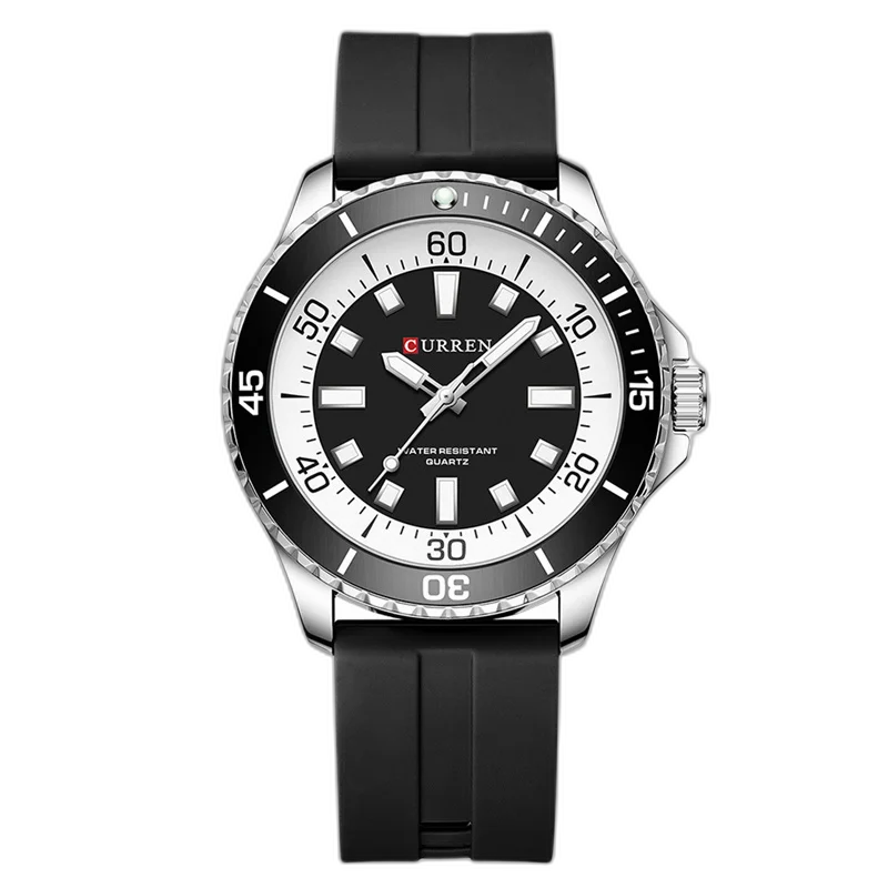 Relógio masculino Tempuss Marlin Preto Profundo, pulseira preta e mostrador preto, ângulo frontal