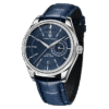 Relógio Masculino Tempuss Élyséon azul com caixa prata e pulseira de couro azul